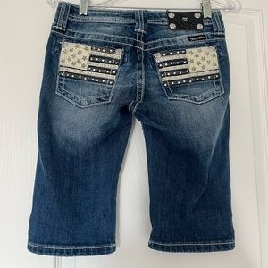 Girls miss me Bermuda shorts American flag